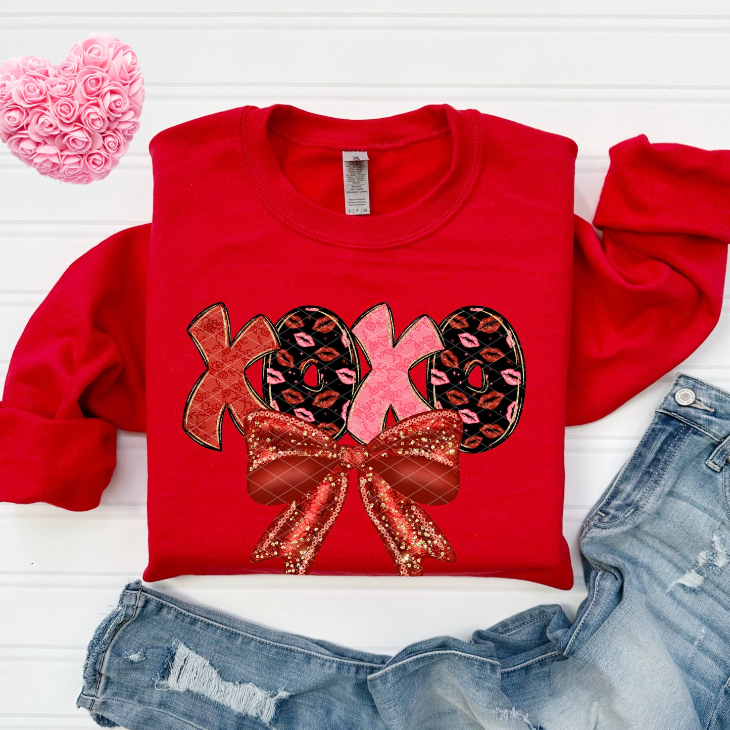 Xoxo Lace Bow DTF Transfer