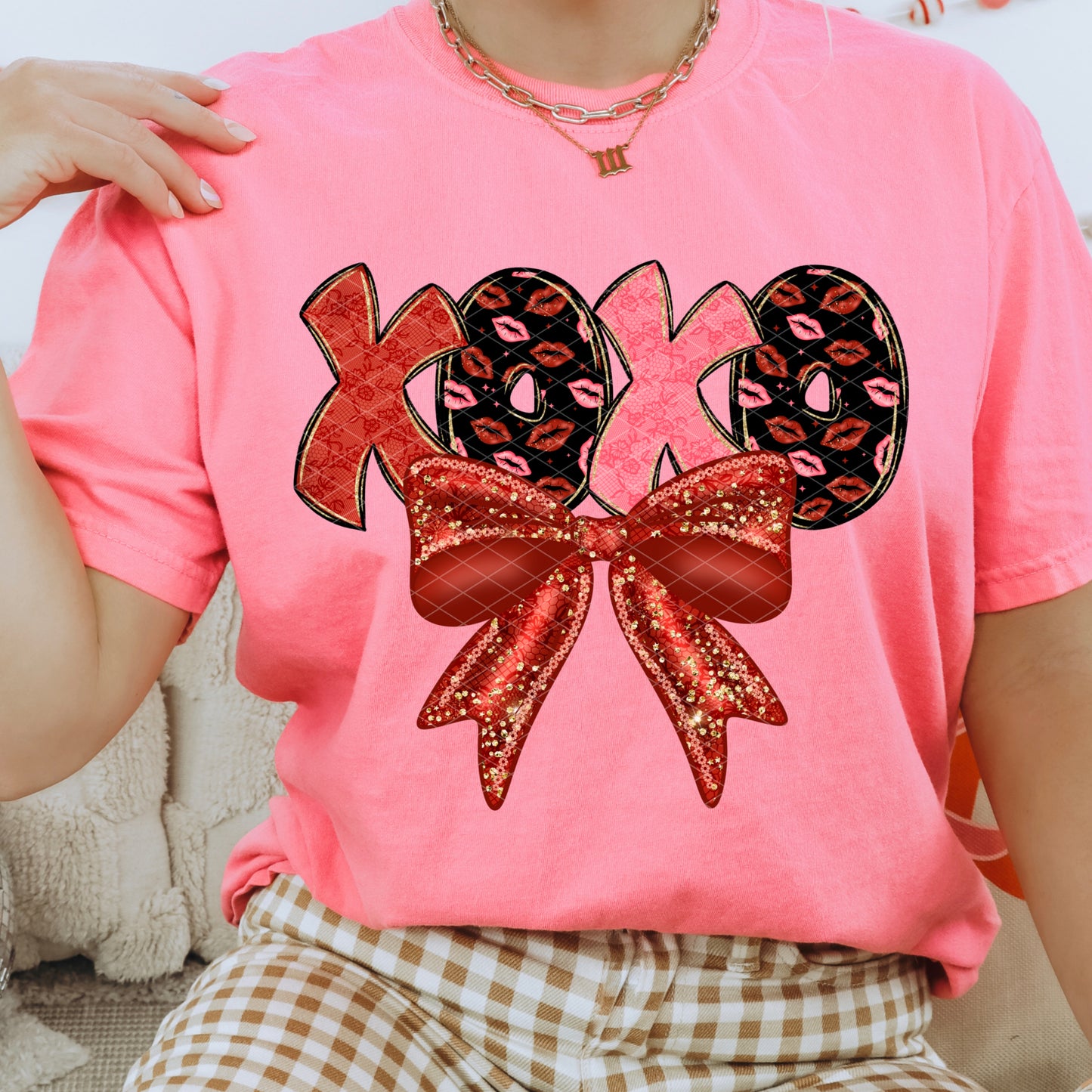 Xoxo Lace Bow DTF Transfer