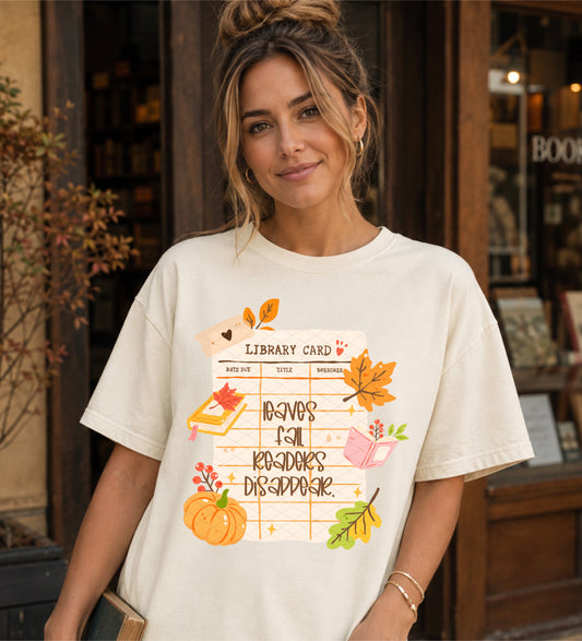 Leaves Fall Readers Disappear DTF Transfer