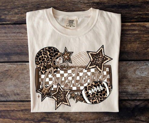 Leopard Name Plate Custom Team Name DTF Transfer