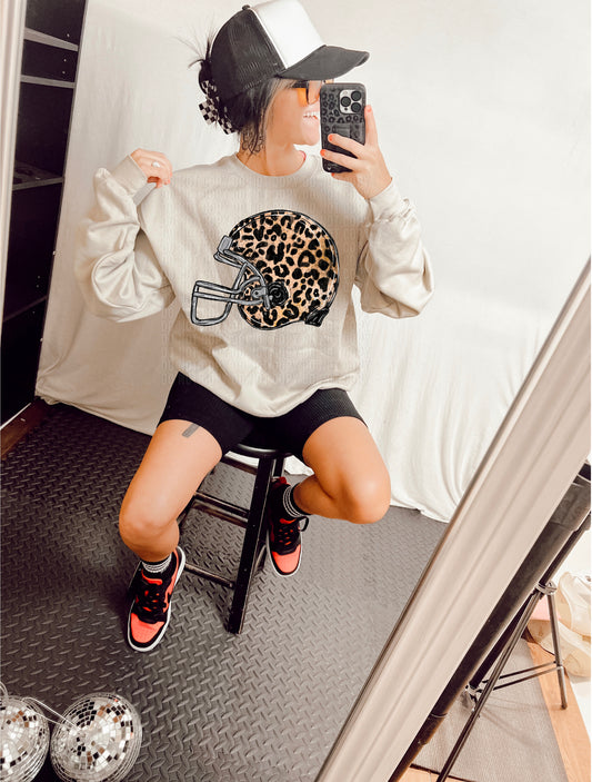 Leopard Football Helmet DTF Transfer