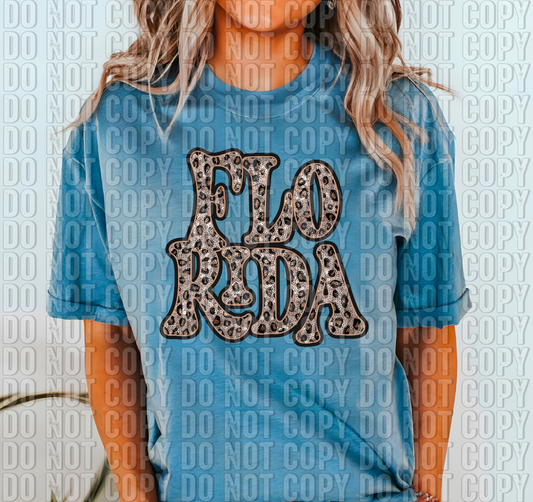 Florida Leopard Sequined DTF Transfer