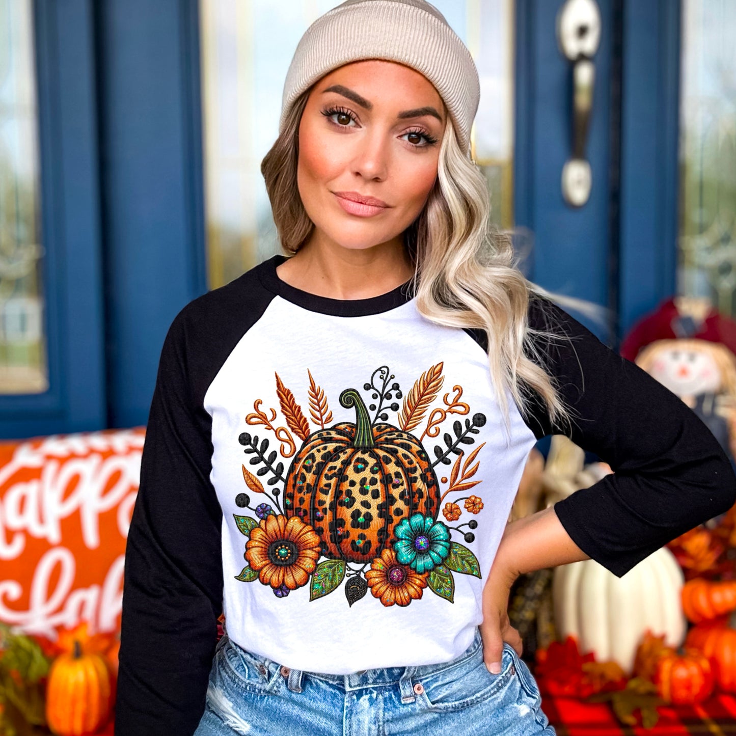 Leopard Pumpkin Floral DTF Transfer