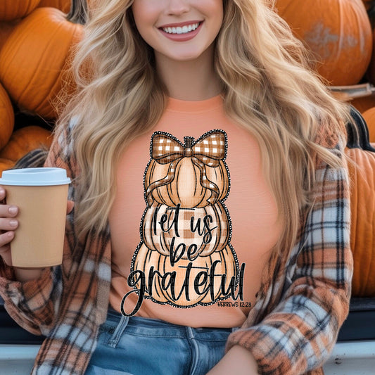 Let Us Be Grateful Dalmatian Pumpkins DTF Transfer