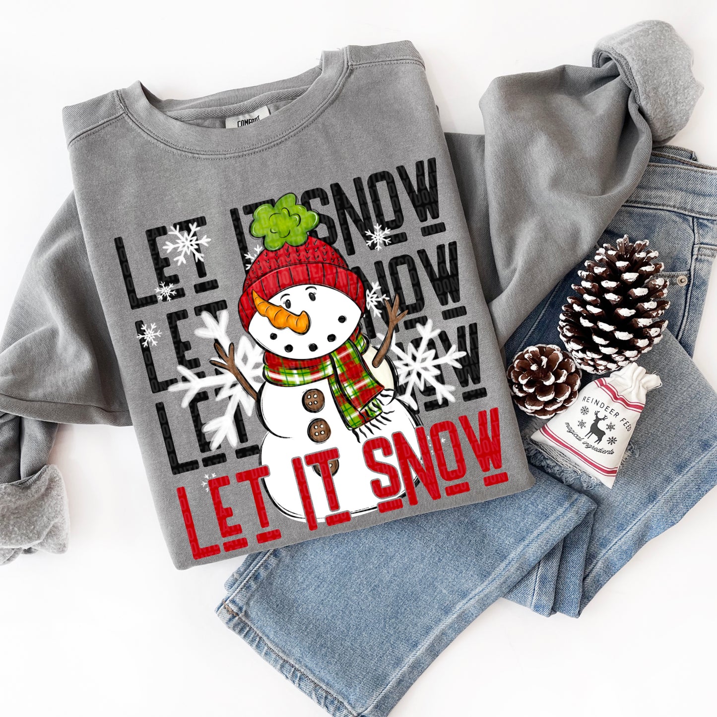 Let It Snow Stacked DTF Transfer