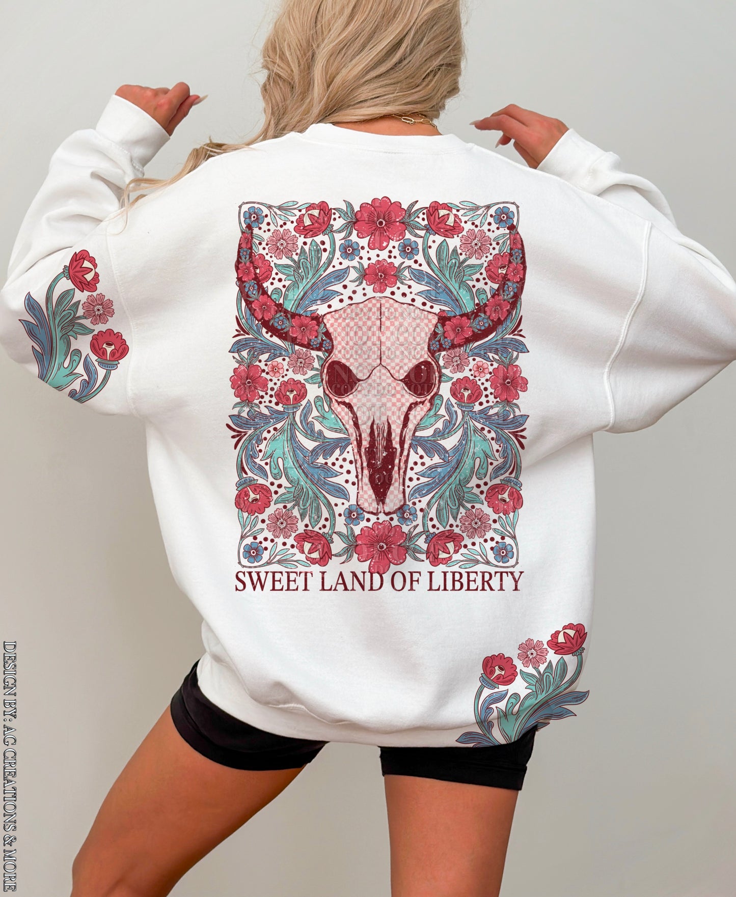 Sweet Land Of Liberty Boho Bull DTF Transfer