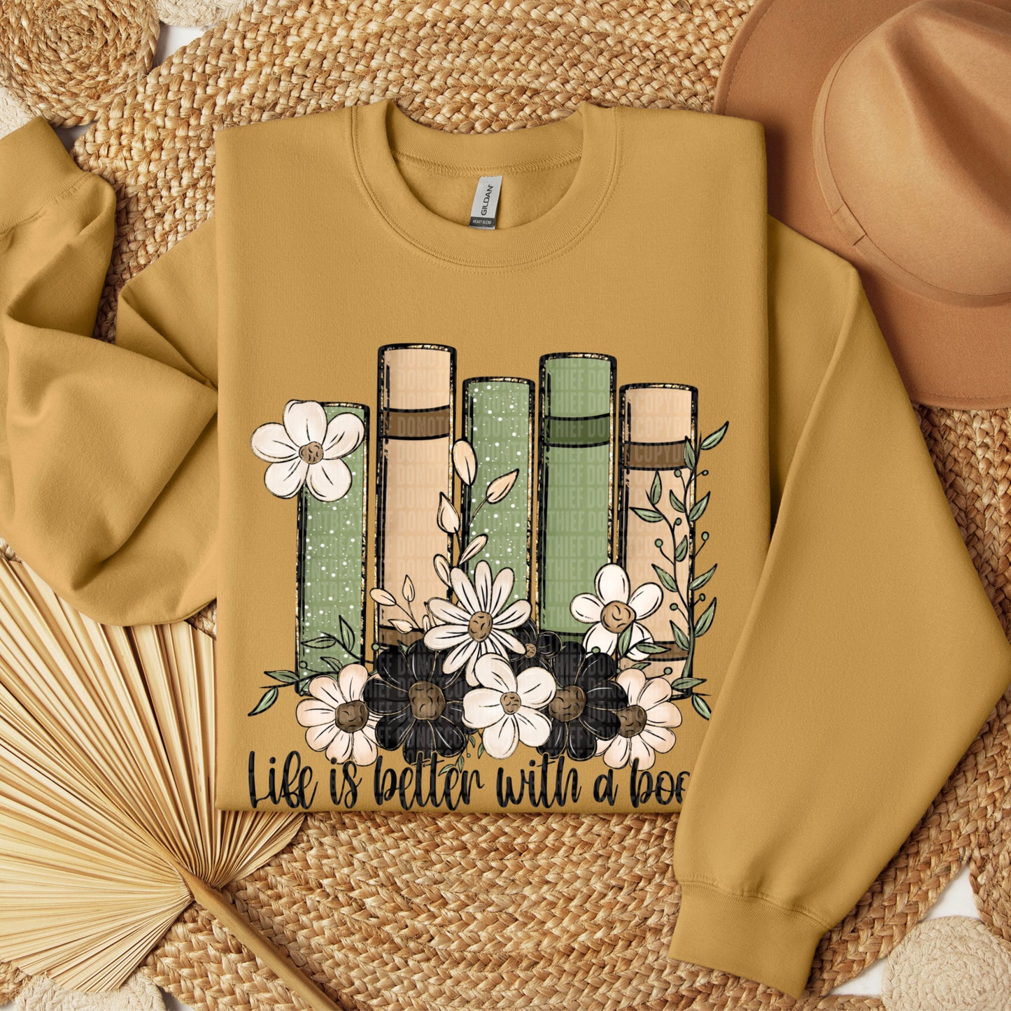 Life Is Better With A Book Floral DTF Transfer