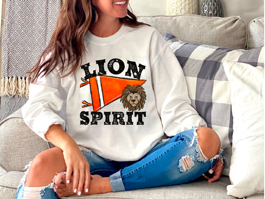 Lion Spirit Pennant Mascot Orange DTF Transfer