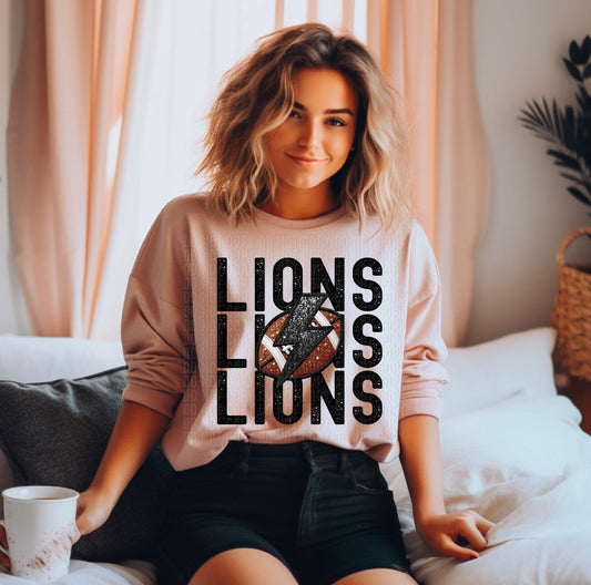 Lions Football Stack DTF Transfer