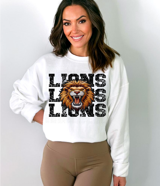 Lions Stacked DTF Transfer