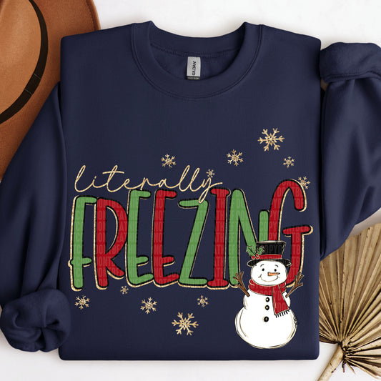 Literally Freezing Snowman & Snowflakes DTF Transfer