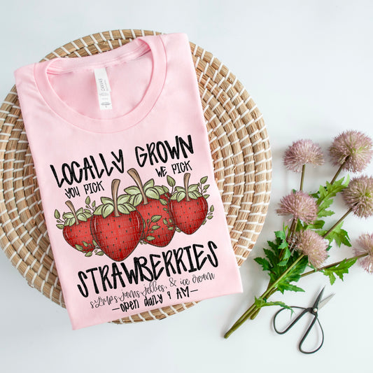 Locally Grown Strawberries DTF Transfer