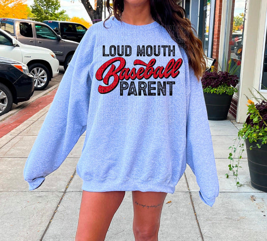 Loud Mouth Baseball Parent DTF Transfer