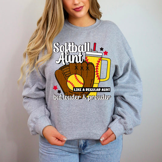Softball Aunt Louder & Prouder DTF Transfer