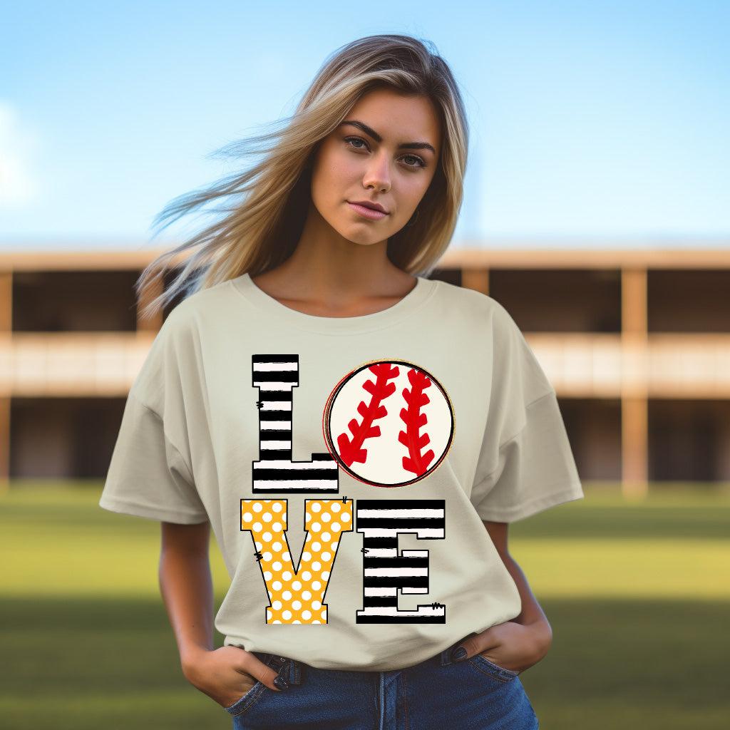 Love Baseball Yellow DTF Transfer