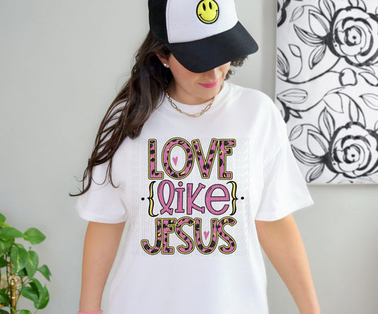 Love Likes Jesus Preppy Leopard DTF Transfer