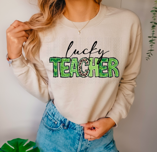 Lucky Teacher Leopard DTF Transfer