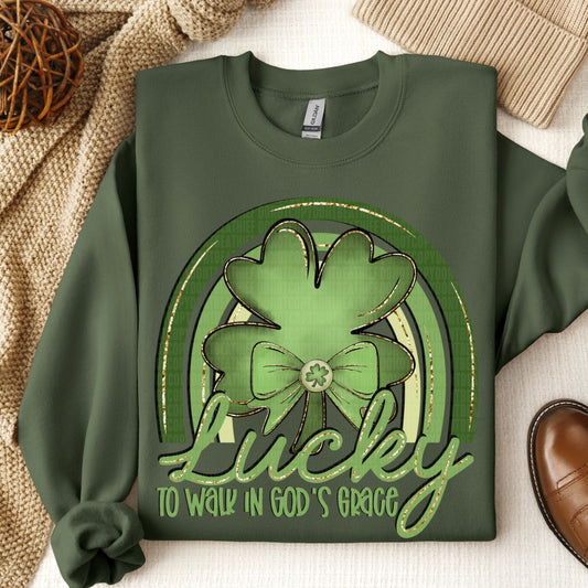 Lucky To Be Walking In God's Grace DTF Transfer