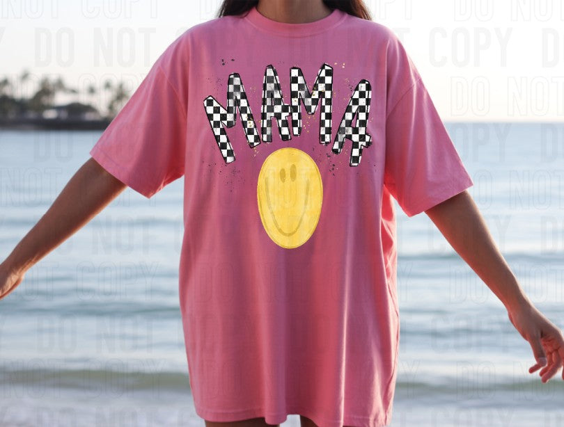 Mama Checkered Smile DTF Transfer