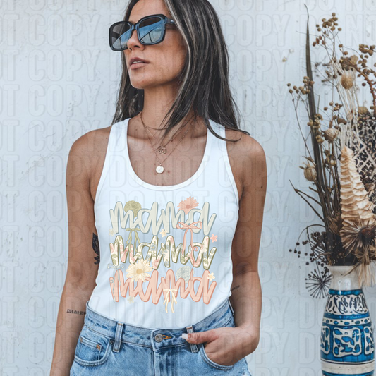 Mama Floral Bow Stacked DTF Transfer