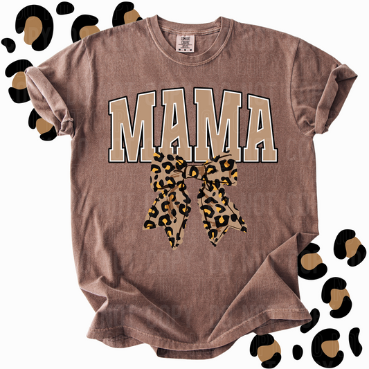 Mama Leopard Bow DTF Transfer