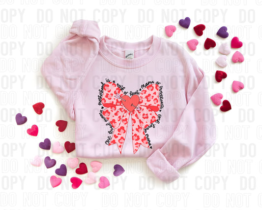 Motherhood Coquette Heart Bow DTF Transfer