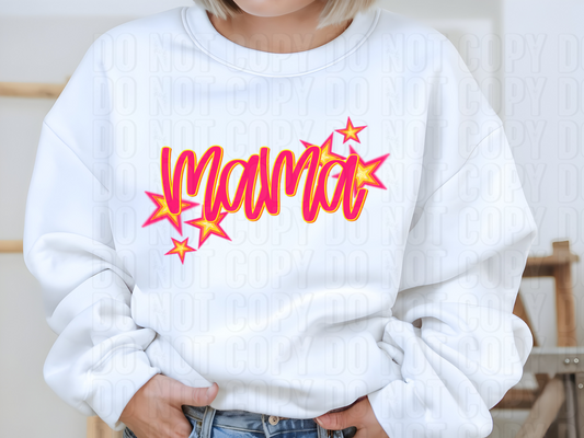 Mama Neon Stars DTF Transfer