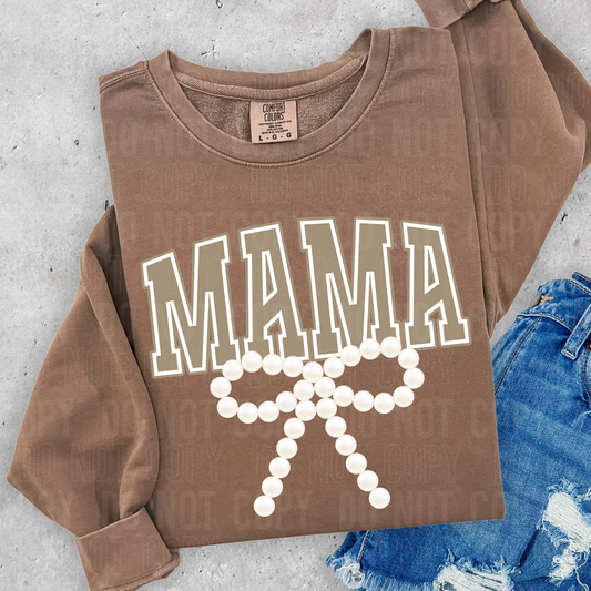 Mama Pearl Bow DTF Transfer