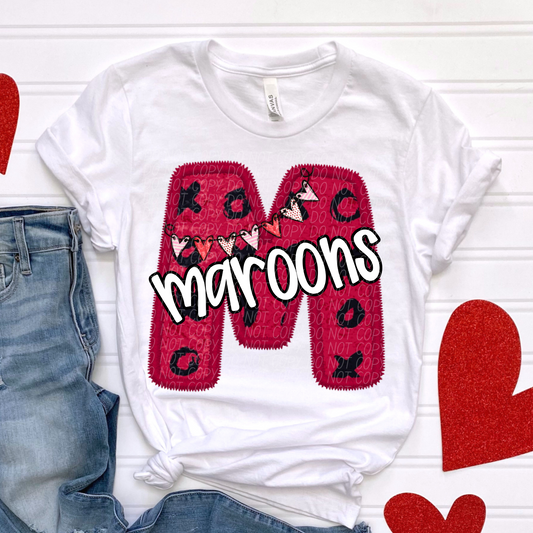 Maroons Valentine School Spirit DTF Transfer