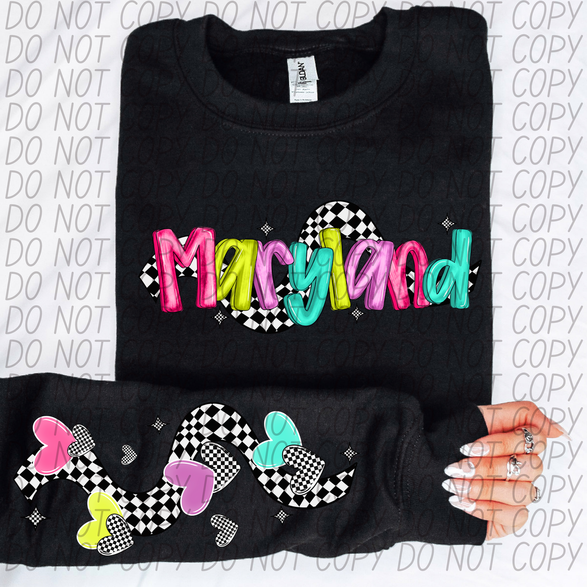 Maryland Bright Checker State DTF Transfer