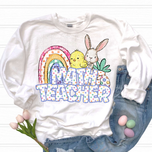 Math Teacher Easter Career DTF Transfer