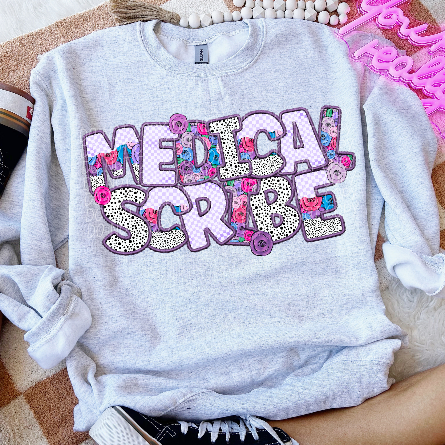 Medical Scribe Pretty In Purple DTF Transfer