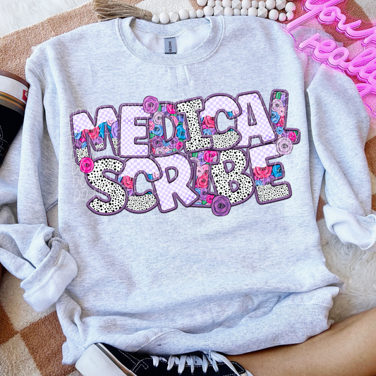 Medical Scribe Pretty In Purple DTF Transfer