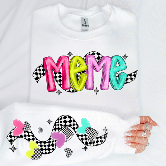 Meme Bright Checker DTF Transfer
