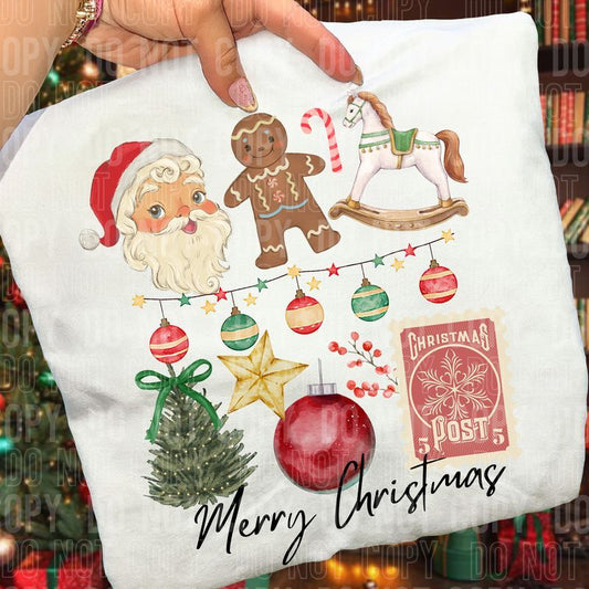 Merry Christmas Santa & Icons DTF Transfer