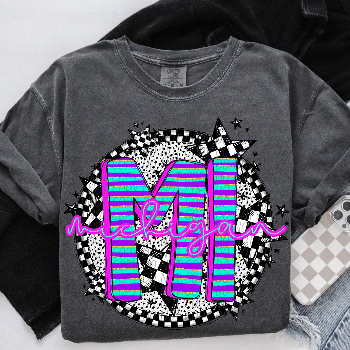 Michigan Spring State Stripes DTF Transfer