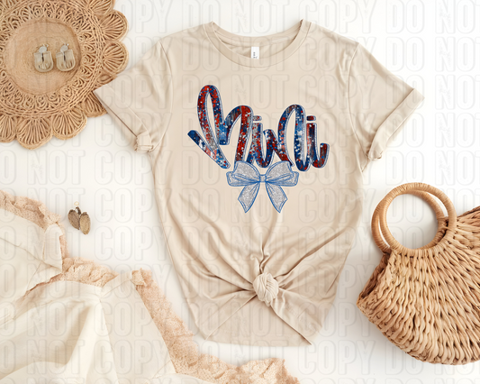 Mini 4th Of July Coquette Bow DTF Transfer