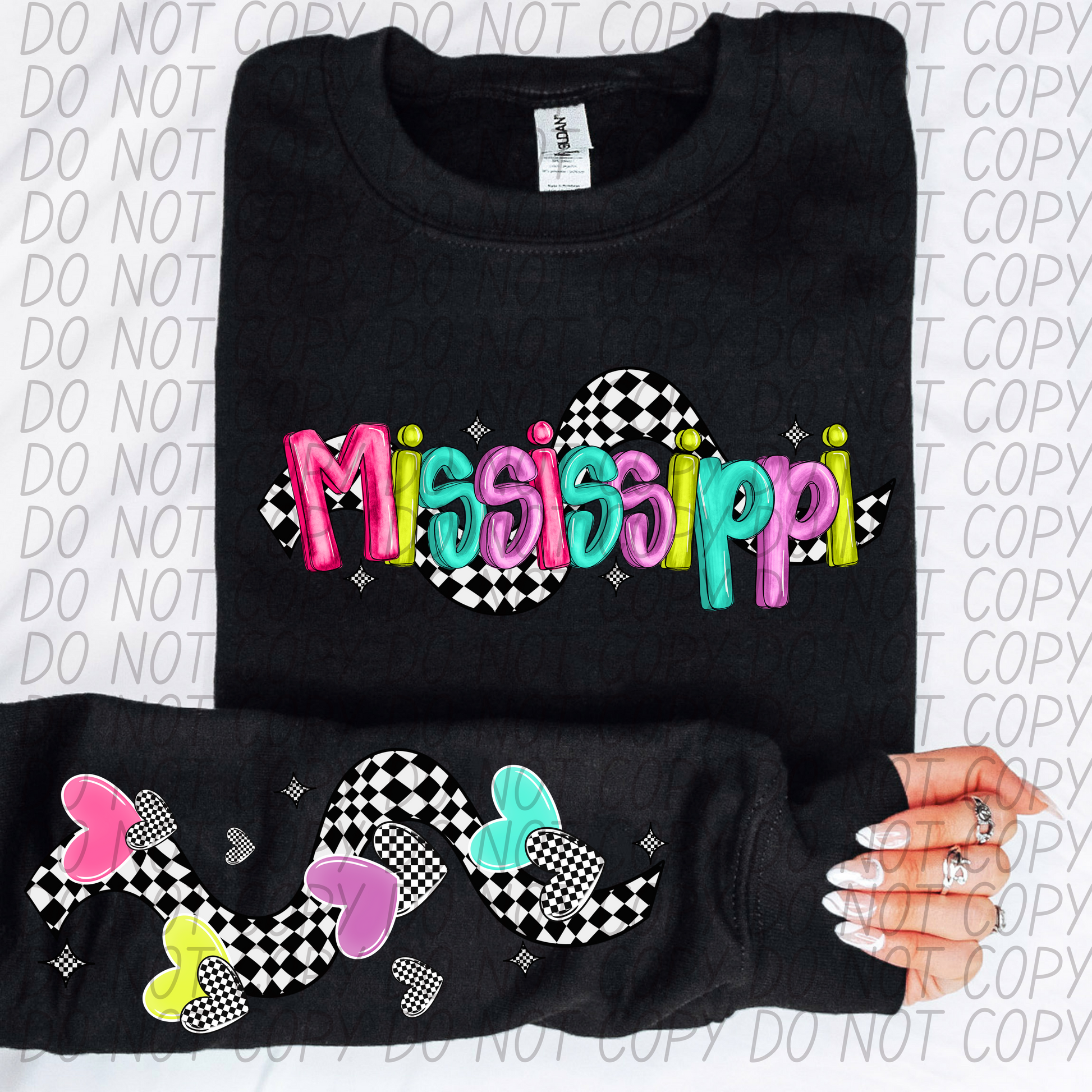 Mississippi Bright Checker State DTF Transfer