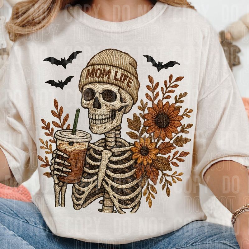 Mom Life Fall Skeleton DTF Transfer