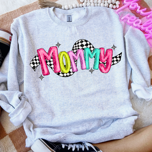 Mommy Bright Checker DTF Transfer