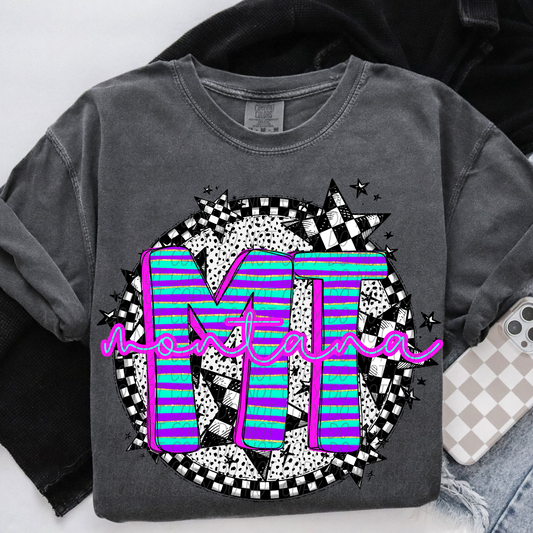 Montana Spring State Stripes DTF Transfer