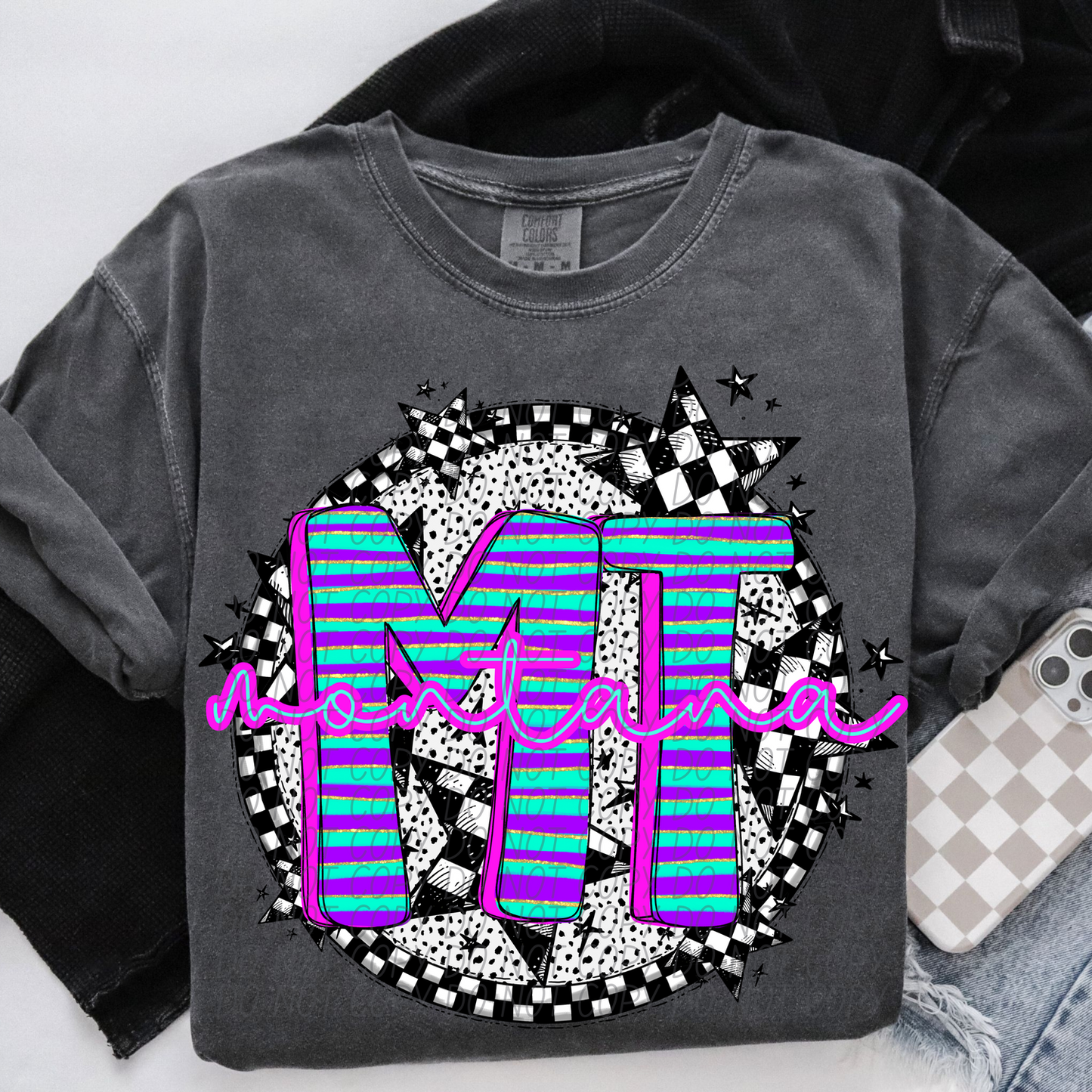 Montana Spring State Stripes DTF Transfer