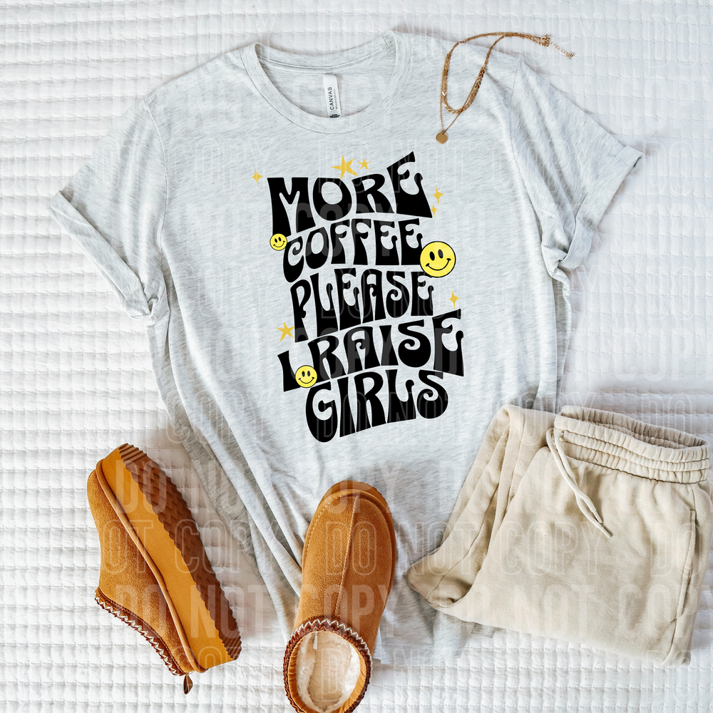 More Coffee Girls Black Font DTF Transfer