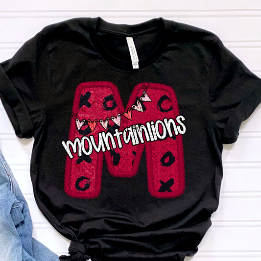 Mountain Lions Valentine School Spirit DTF Transfer