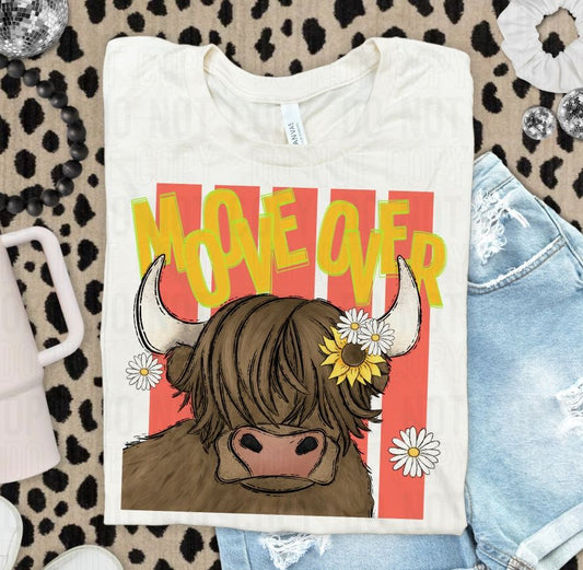 Moove Over Highland Cow Stripes DTF Transfer