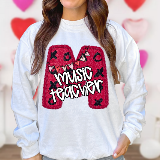 Music Teacher Valentine Letter DTF Transfer