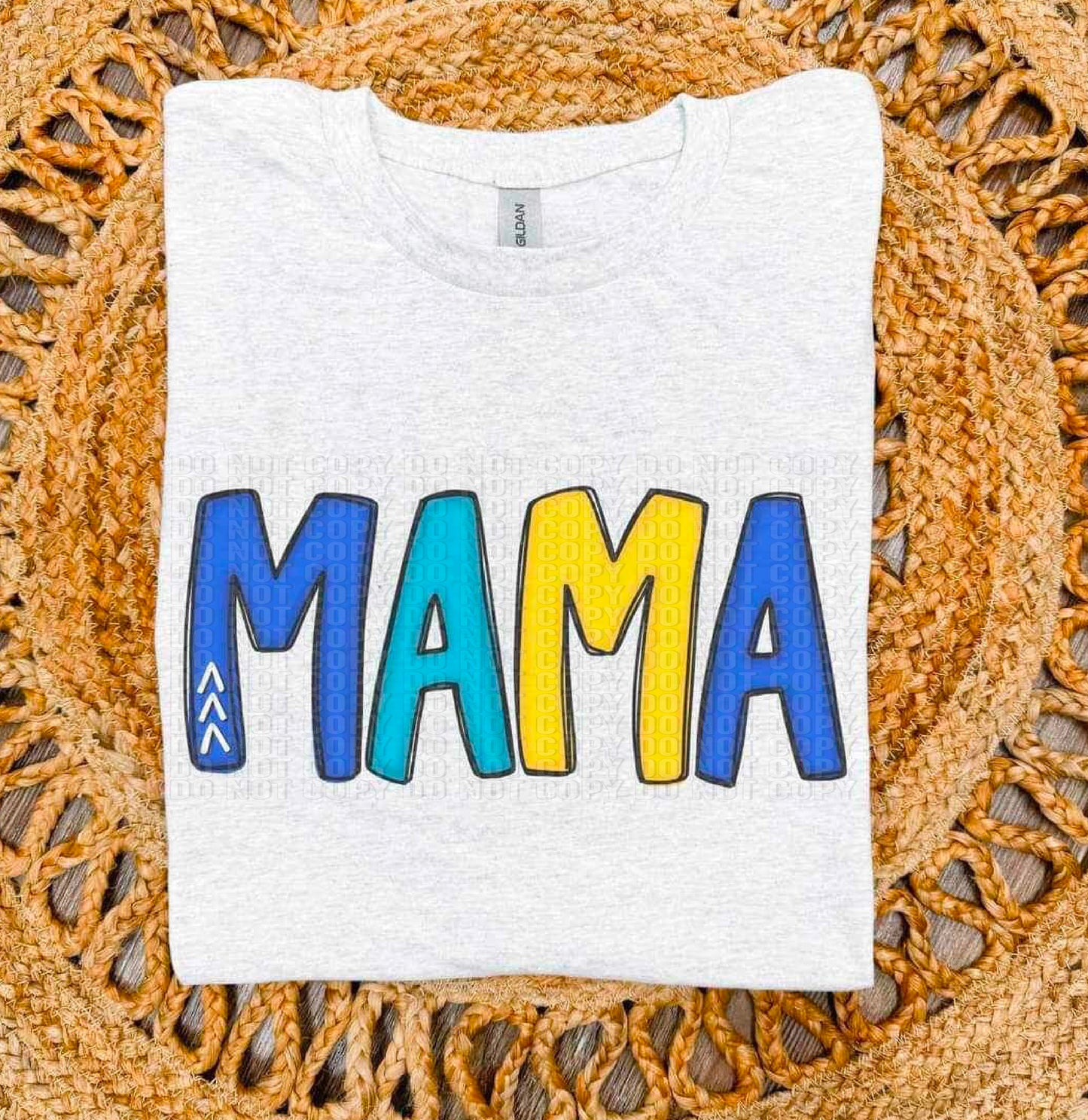 Mama Blue/Yellow DTF Transfer