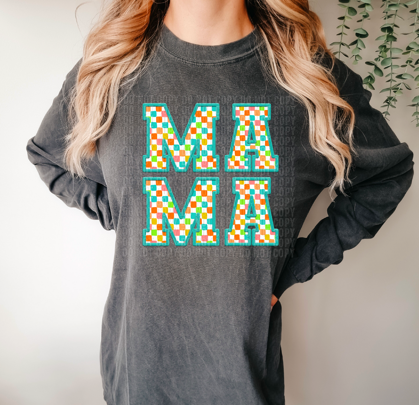 Mama Colorful Checkered DTF Transfer