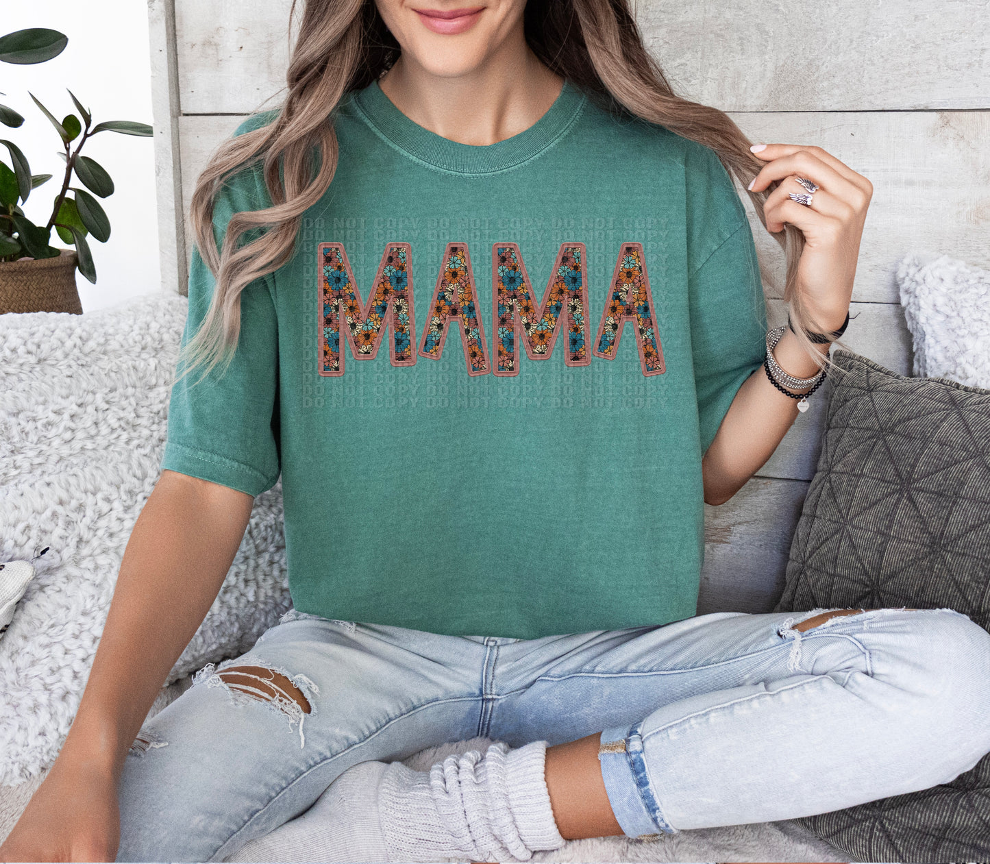 Mama Floral Faux DTF Transfer