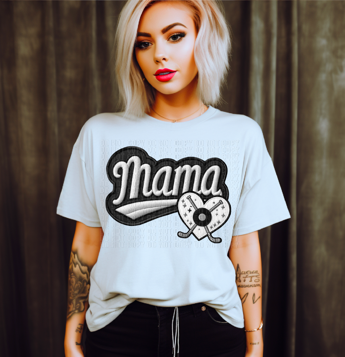 Varsity Mama Hockey Faux DTF Transfer